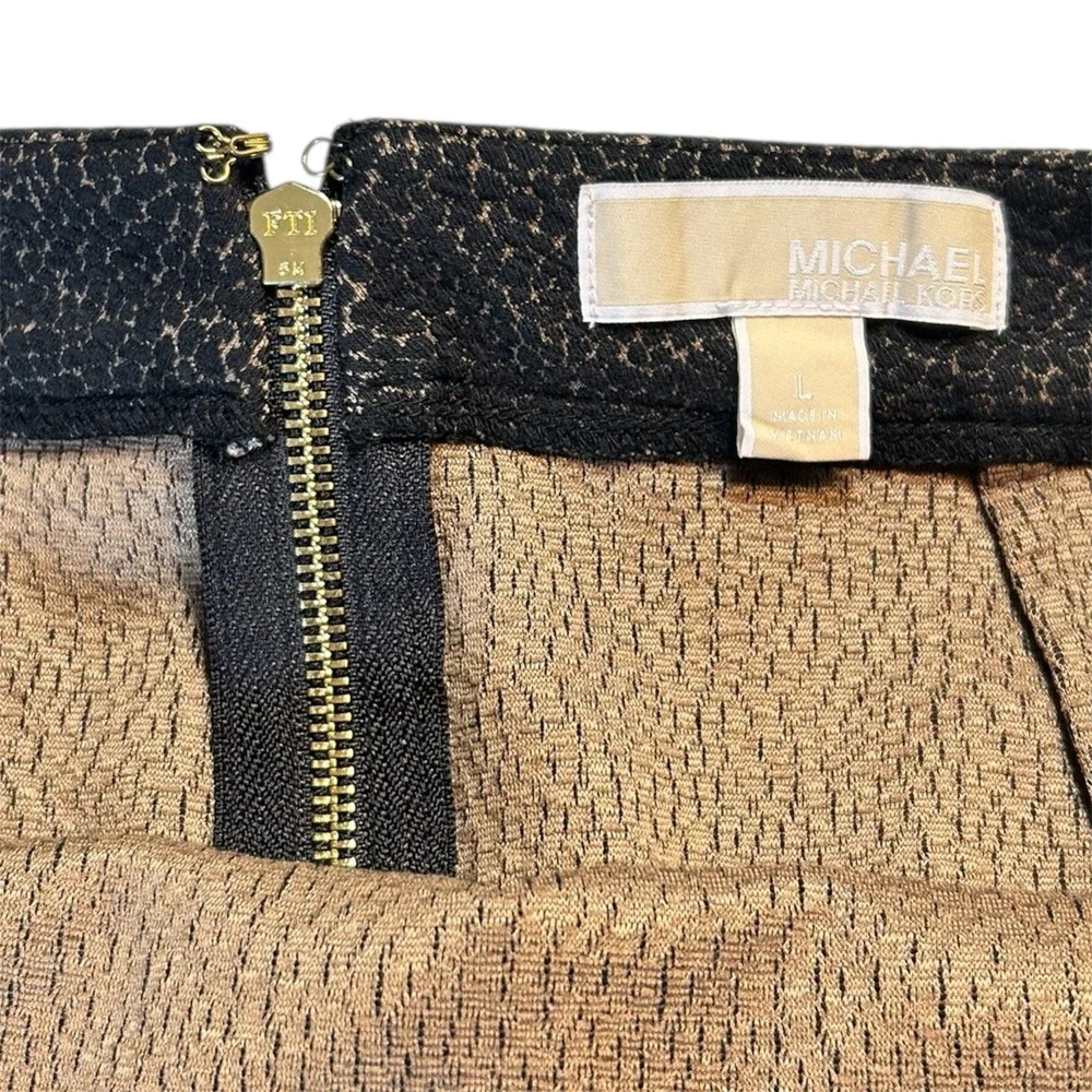 Michael Kors Women's Pencil‎ Skirt Black/Camel Stretch Size L